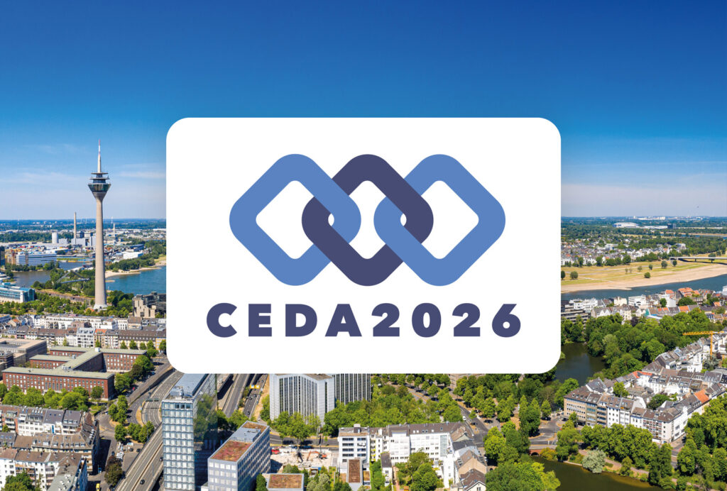 Header für CEDA 2026, Luftbild Düsseldorf