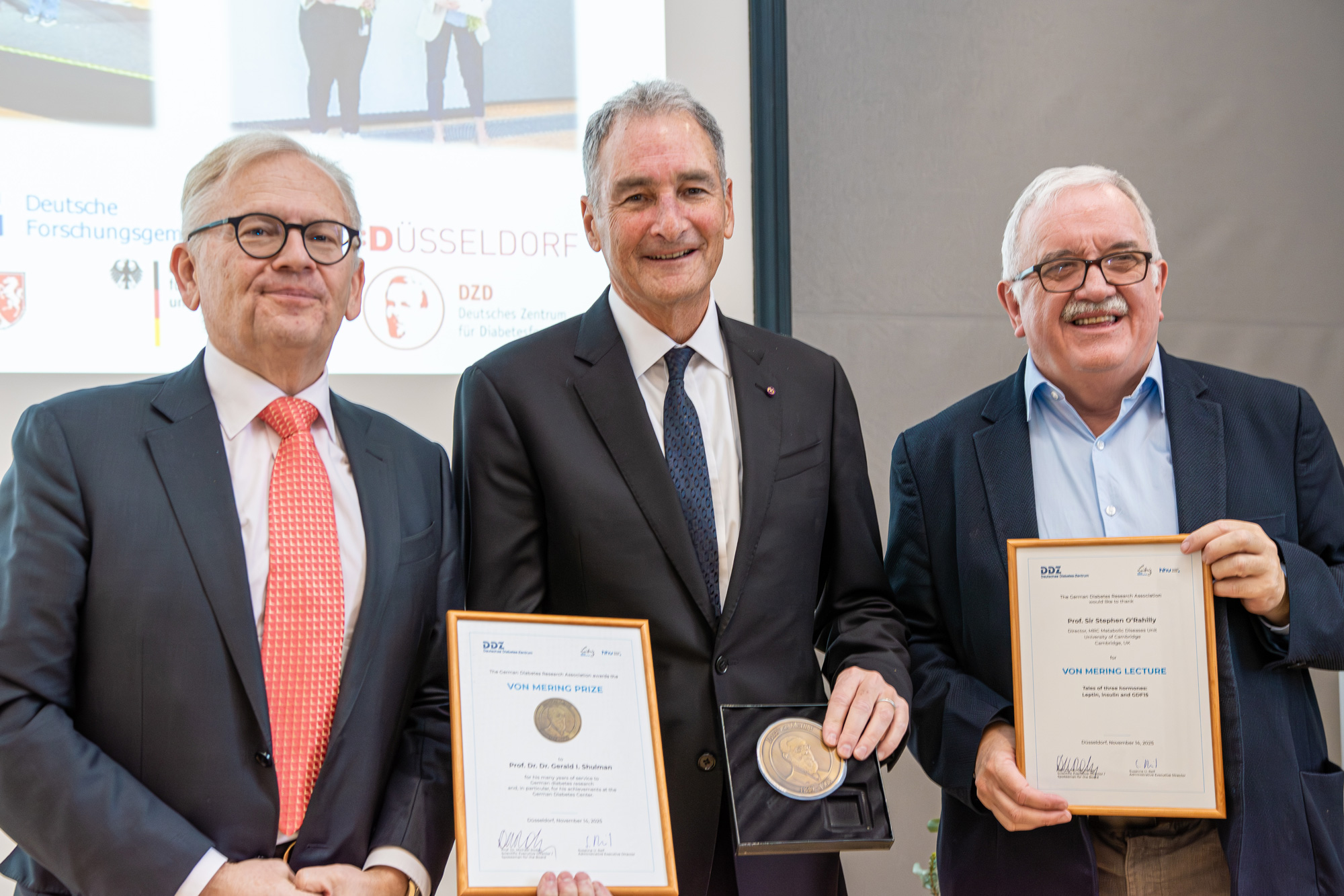 Prof. Michael Roden, Preisträger Prof. Gerald I. Shulman und Lecturer Prof. Sir Stephen O´Rahilly